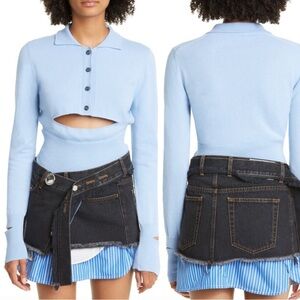 Meryll Rogge Cashmere Long Sleeve Polo Sweater